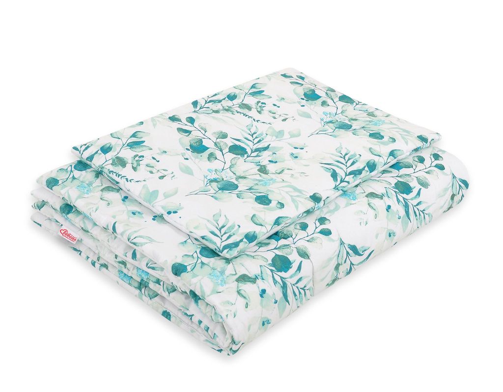 Bobono Kinderbettwäsche 135x100 cm Eukalyptus Mint mit Füllung - und allergiefreundlich READY TO SLEEP MINI