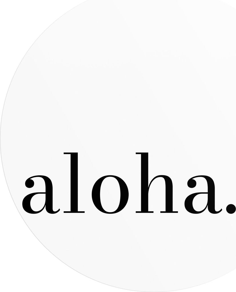 DEQORI Fototapete rund Ø 120 cm 'Aloha - Schriftzug' Wand Tapete Leinwand Sticker