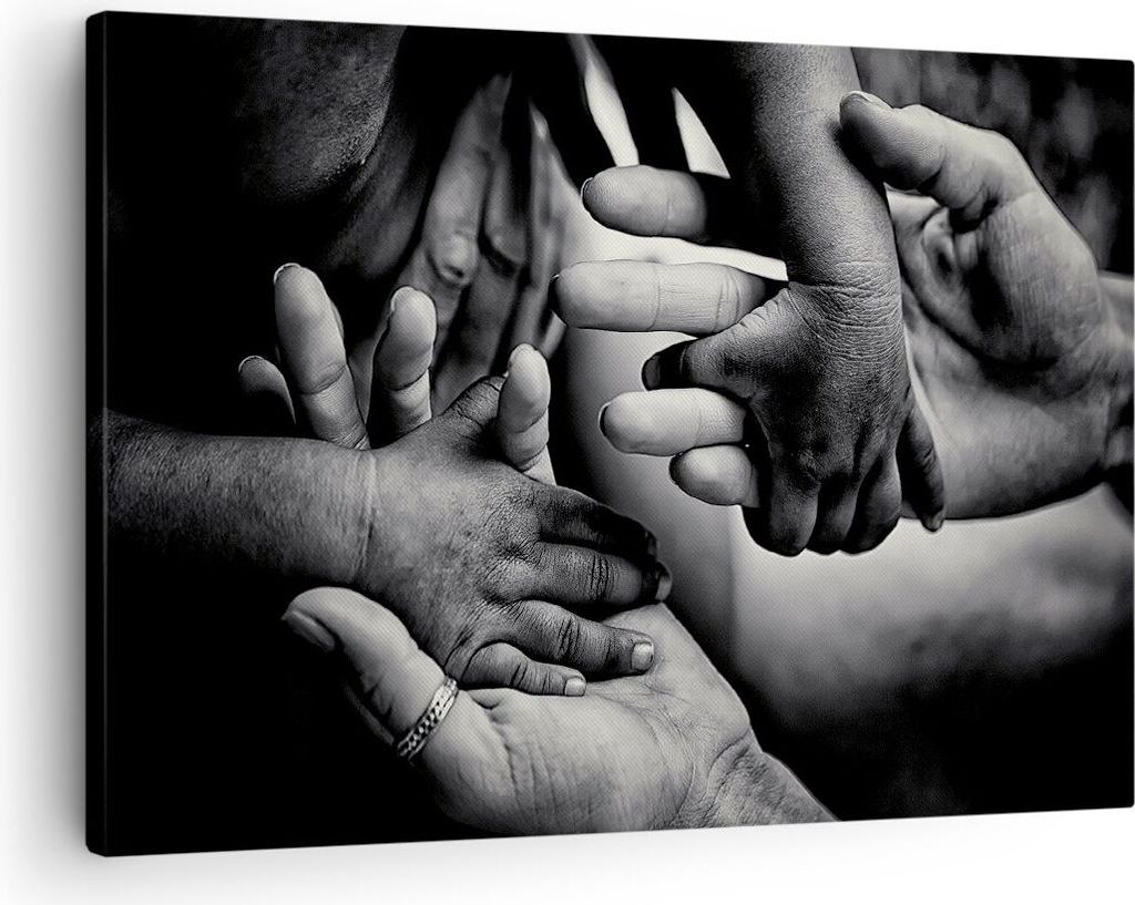 Bild auf Leinwand - Leinwandbild - Einteilig - Hände Toleranz Gemeinschaft - 70x50cm - Wand Bild - Wanddeko - Wandbilder - Leinwanddruck - Bilder ...