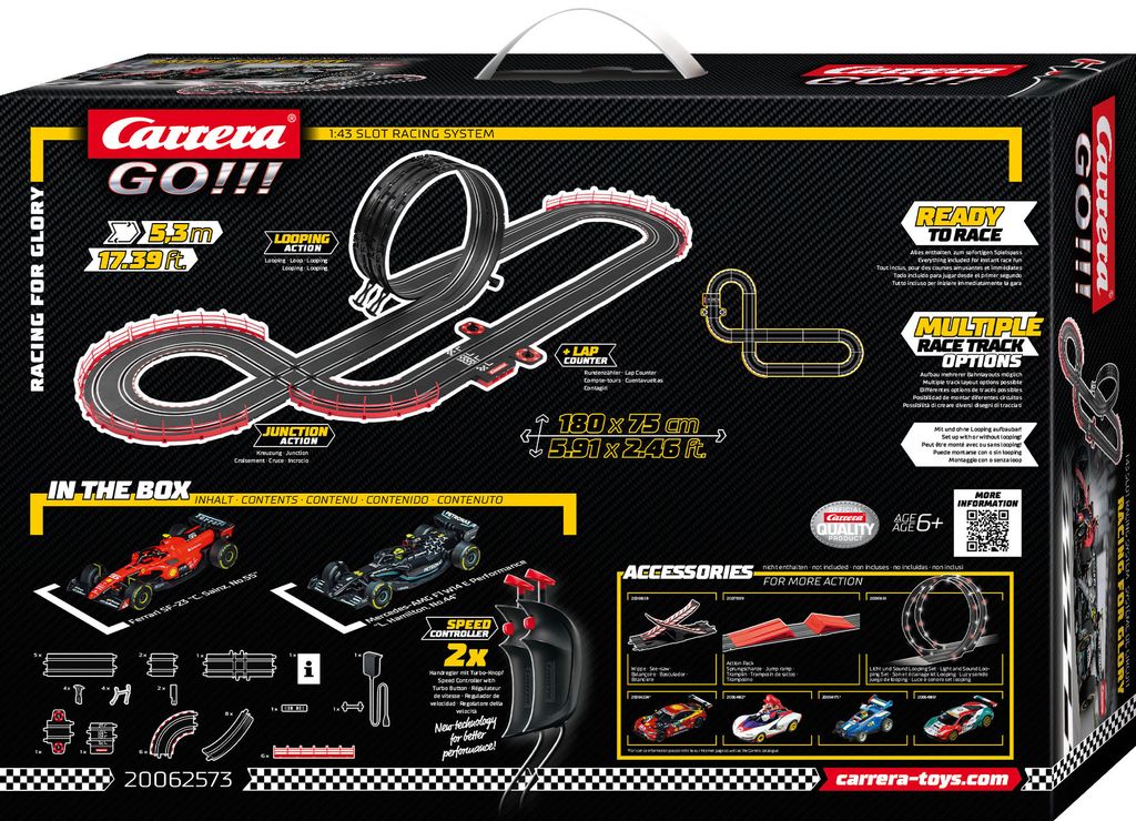 NEUF circuit Carrera GO 62573 Racing for Glory set 53m Ferrari Mercedes F1 NEUF circuit Carrera GO 62573 Racing for Glory set 53m Ferrari Mercedes F1