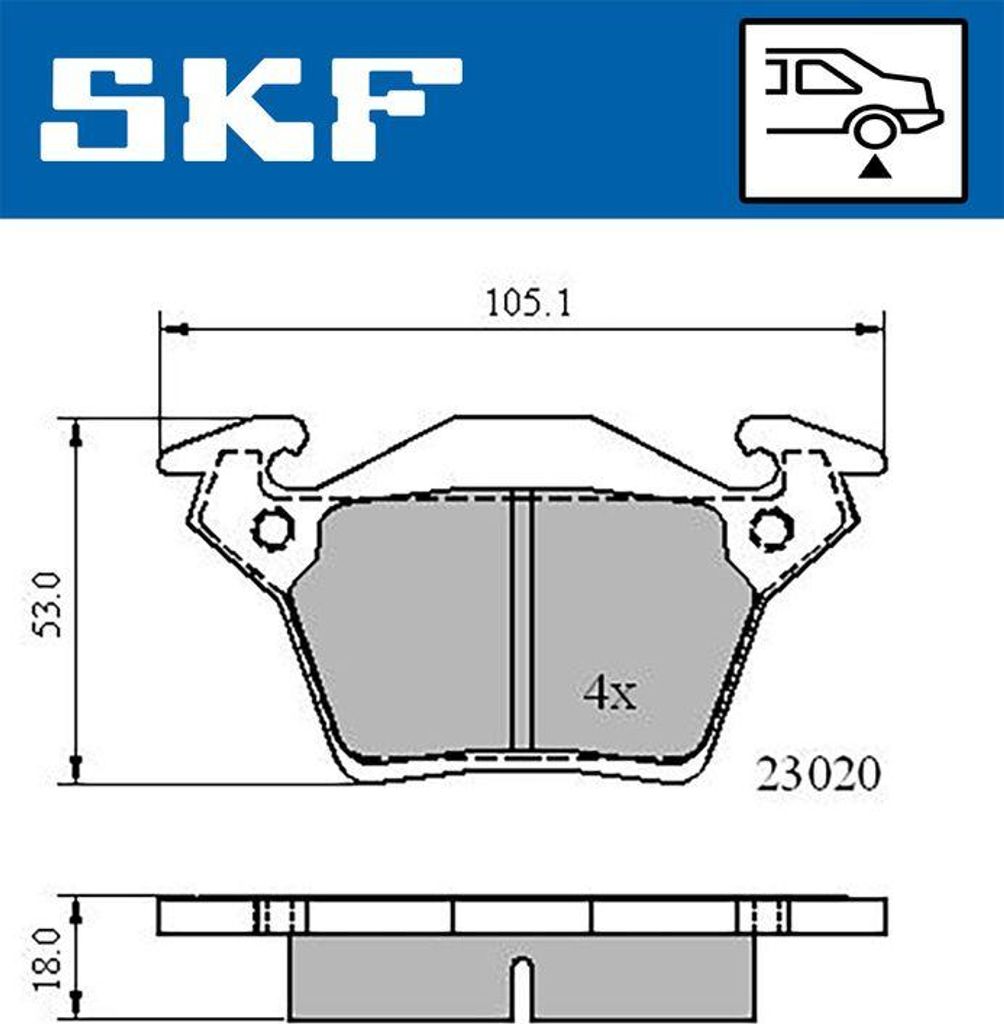 SKF VKBP 90568 Bremsbelagsatz, Scheibenbremse OE A0034200220 kompatibel mit V-Klasse, Vito