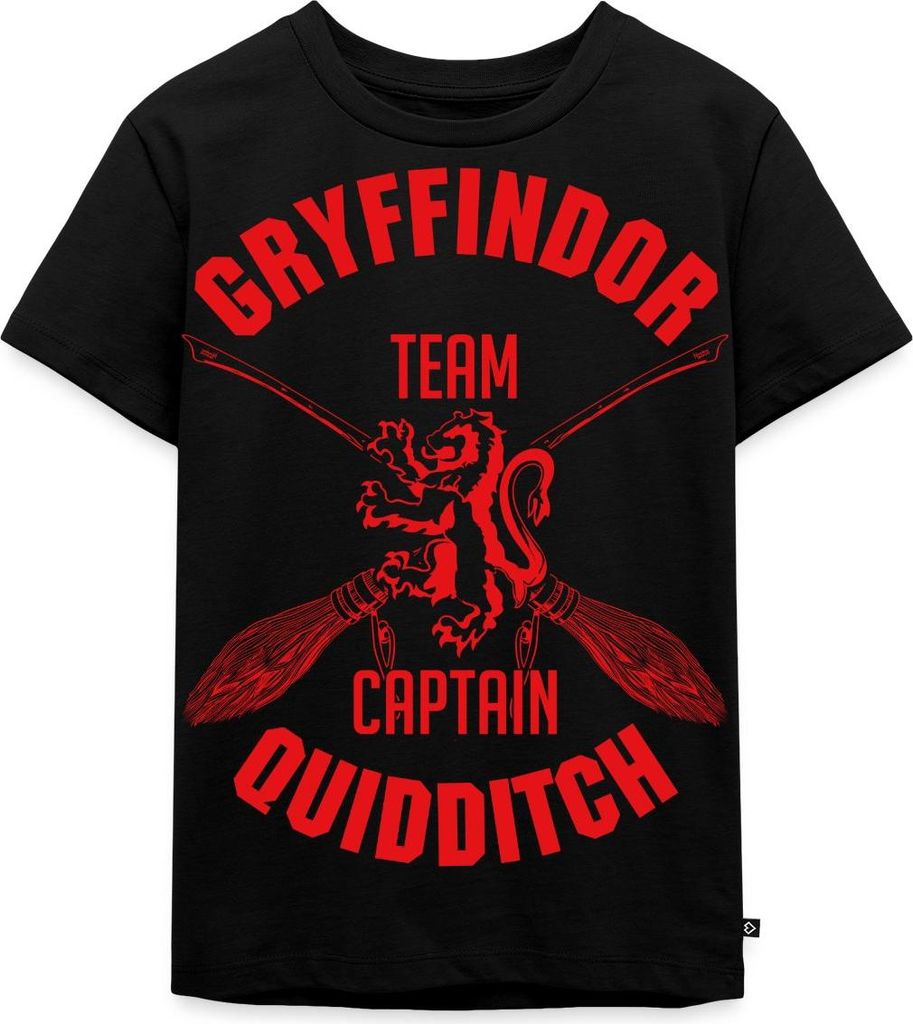 Spreadshirt Harry Potter Gryffindor Quidditch Team Captain Kinder Premium T-Shirt, 98/104 (2 Jahre), Schwarz