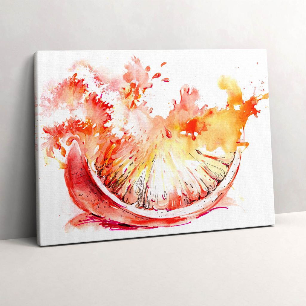 Gemalte Orange – Leinwandbild Wandbild – 80x60 cm – Leinwandbilder – Wandbilder – Schlafzimmer – Flur
