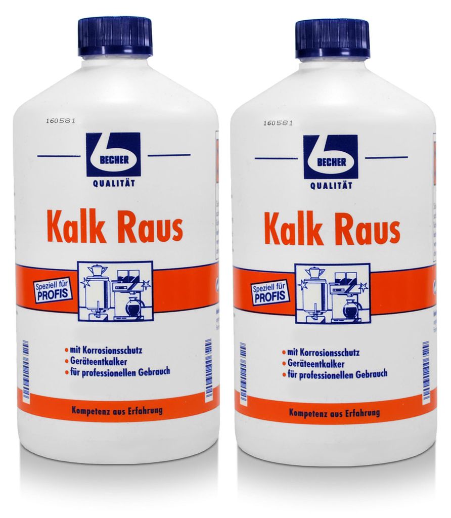 Dr. Becher Kalk Raus 1L entkalkt Kaffeemaschinen, Wasserkocher uvm. (2er Pack)