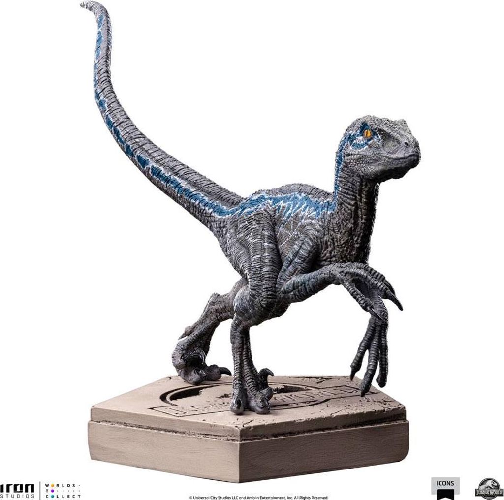 Jurassic World Icons Statue Velociraptor Blue 9 cm Produktbild 