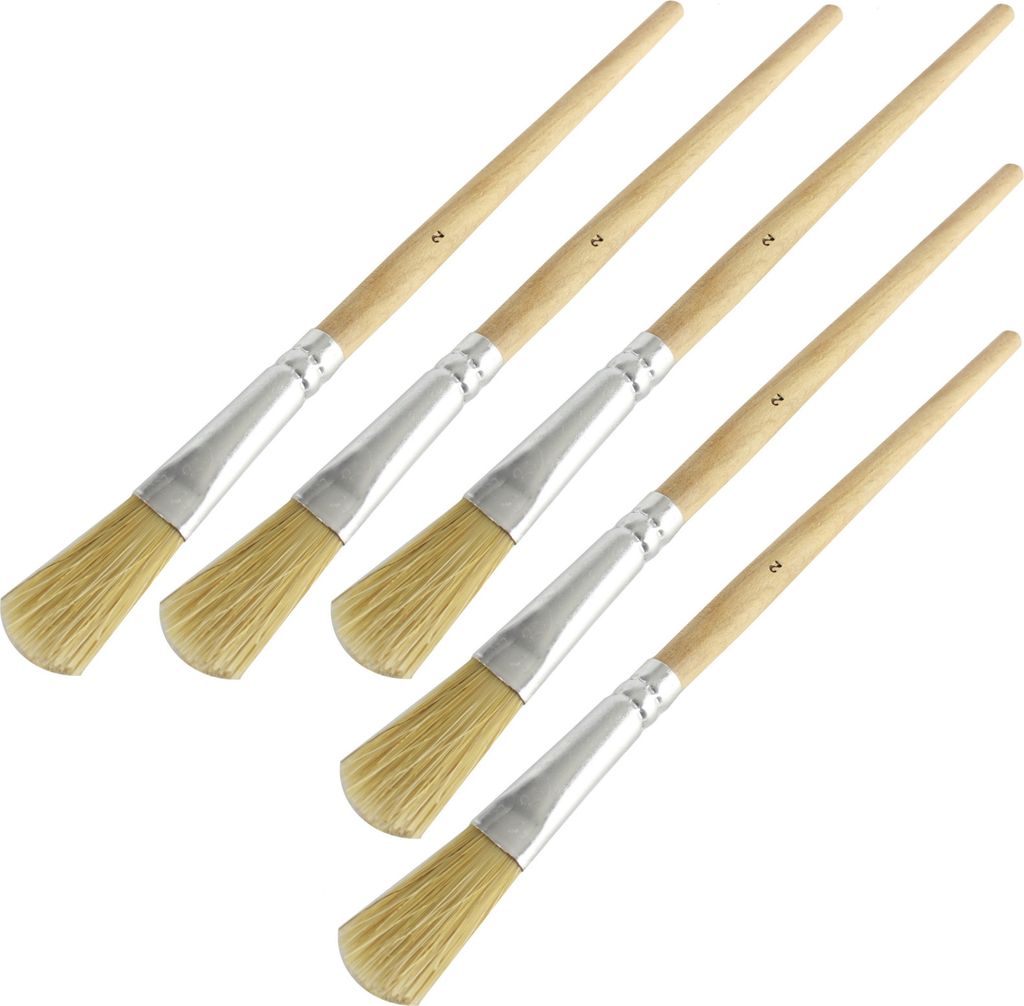 Pinsel Emaillepinsel Malerpinsel Rundpinsel Streichpinsel Borstenpinsel 2 = 14 mm 5 Stück