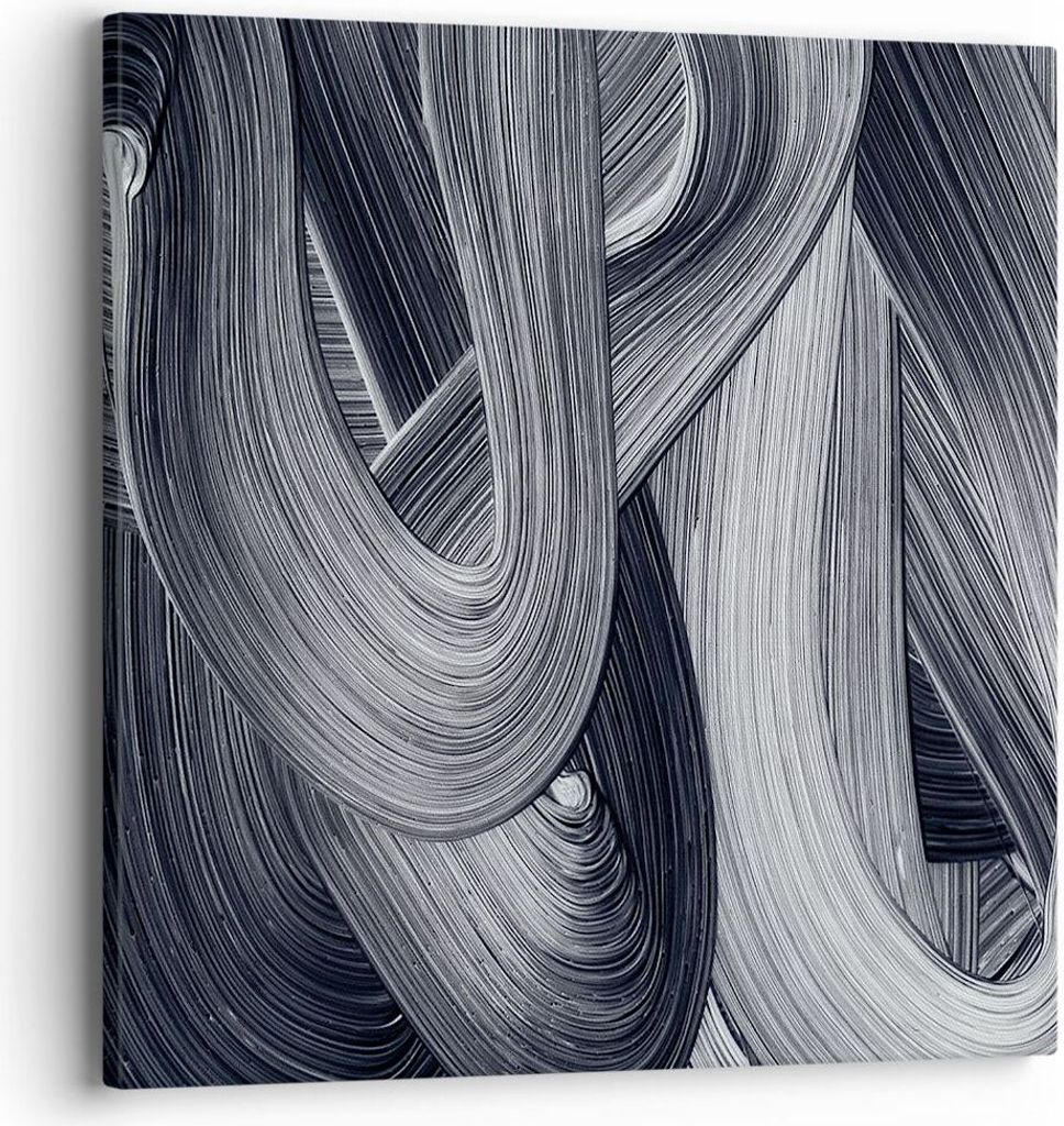 Bild auf Leinwand - Leinwandbild - Einteilig - Farbe Pinsel Schwarz - 40x40cm - Wand Bild - Wanddeko - Wandbilder - Leinwanddruck - Bilder - Wandde...