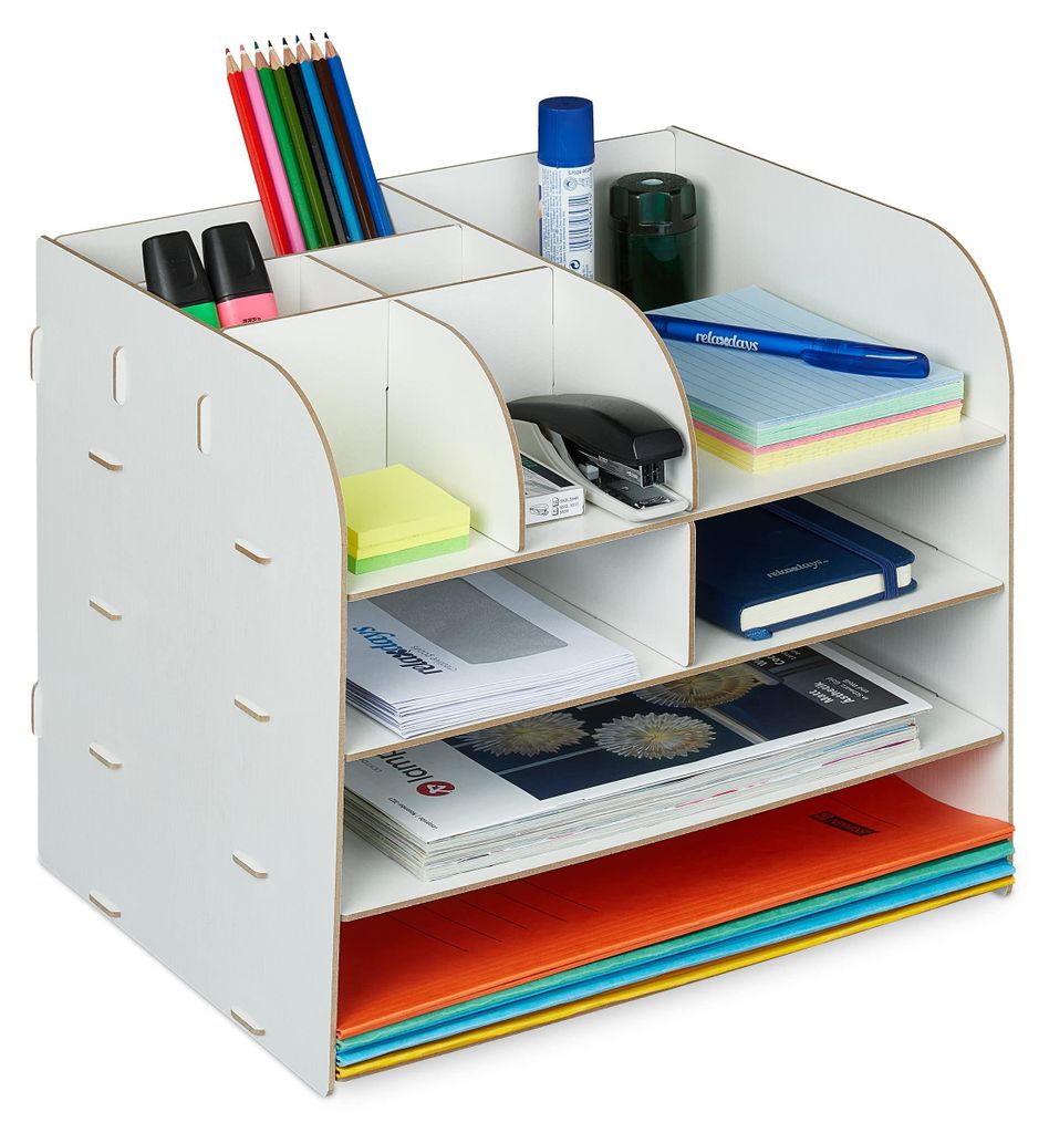 Organizér na stôl s úložnými priehradkami RD42746, biela Obrázok produktu 