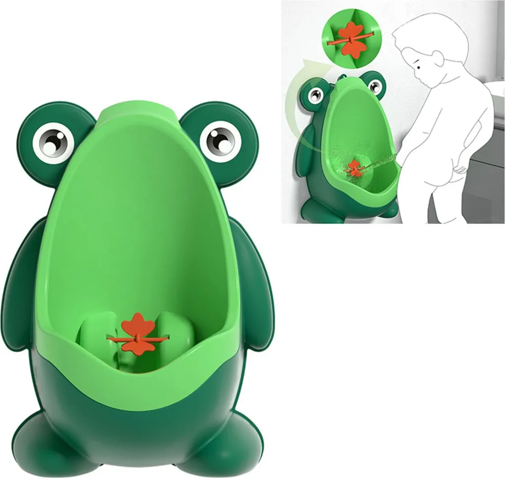 Urinoir enfant mural en forme de grenouille rigolote pour garçon