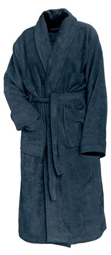LINNICK Pure Bademantel Velours - ozeanblau - S