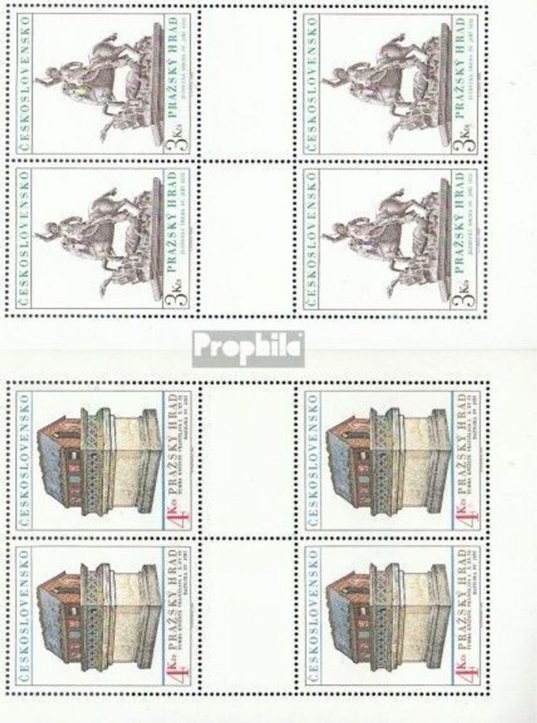 Briefmarken Tschechoslowakei 1982 Mi 2675Klb-2676Klb Kleinbögen (kompl.Ausg.) postfrisch Prager Burg