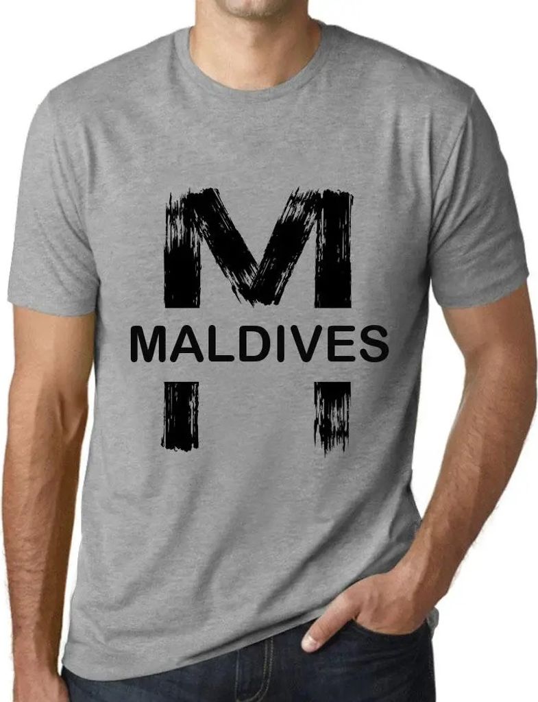 Herren Grafik T-Shirt Maldives Öko-Verantwortlich Vintage Jahrgang Kurzarm Lustige Druck Geburtstag Geschenk Mann