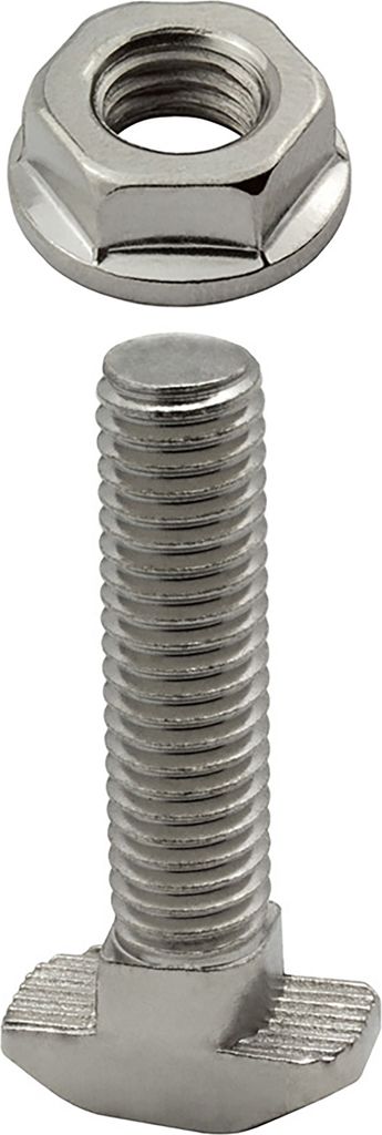 KLAK 40 - Hammerkopfschraube T-Schraube M8 40mm Nut 8 Aluprofil 40-er 10 Stück + Mutter