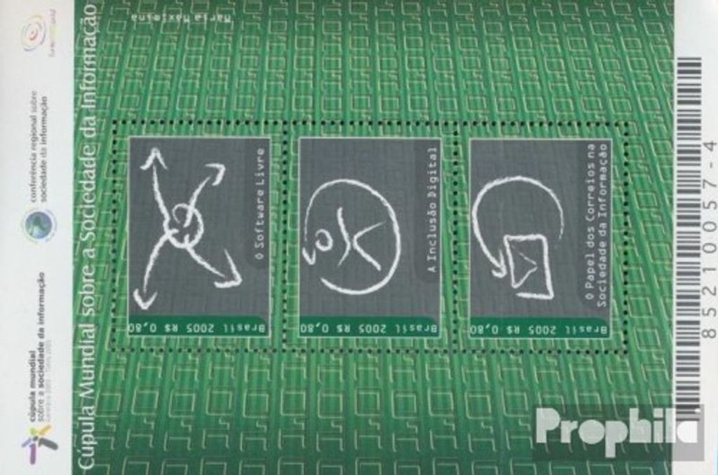 Briefmarken Brasilien 2005 Mi Block129 (kompl.Ausg.) postfrisch Gipfelkonferenz WSIS
