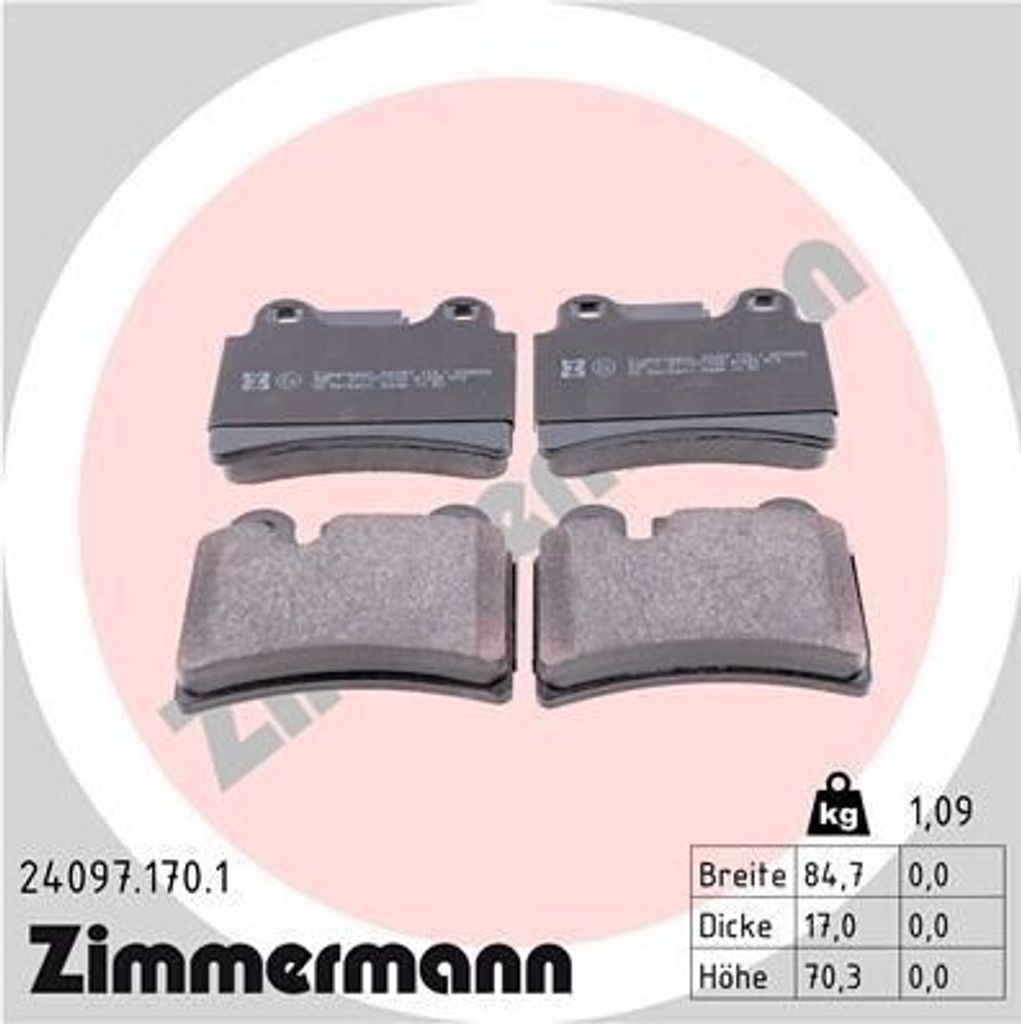 ZIMMERMANN 24097.170.1 - Bremsbeläge für Touareg (7L)