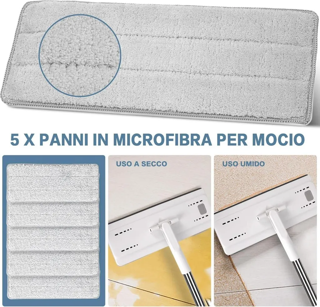 Kit de lavage de sol Masthome avec seau essoreur et 10 microfibres
