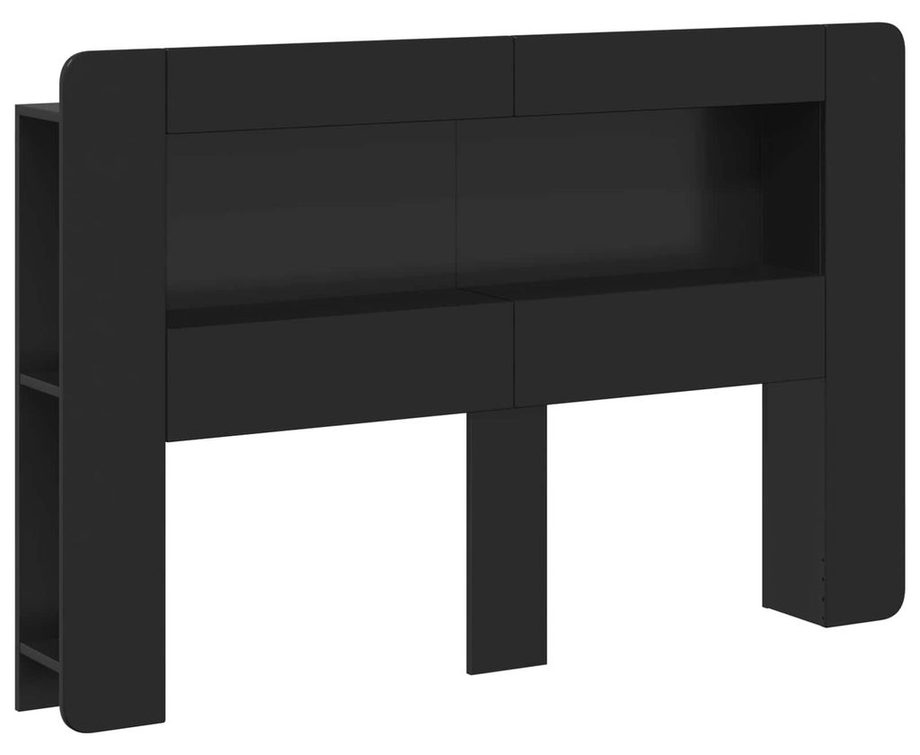 vidaXL Kopfteil-Schrank mit Speicher Schwarz Holzwerkstoff