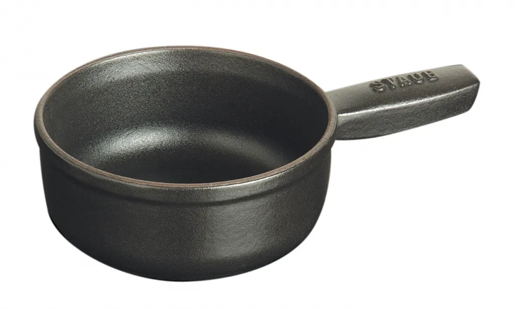 Staub Fondue Topf, 12 cm | Schwarz | rund