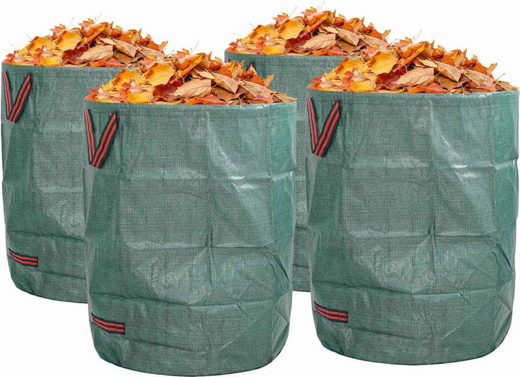 vidaXL Tuinafvalzakken, 4 stuks, 300 liter, groen, Productafbeelding 