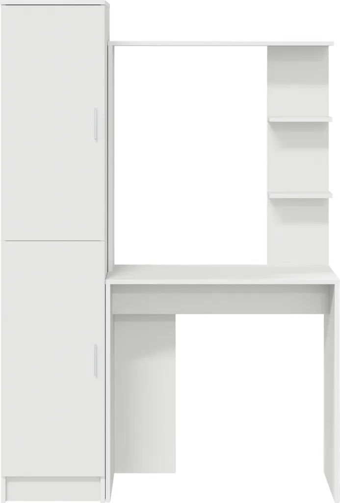 Bureau 2 pcs Blanc Robuste et Compact - Idéal pour Optimiser l'Espace - 6