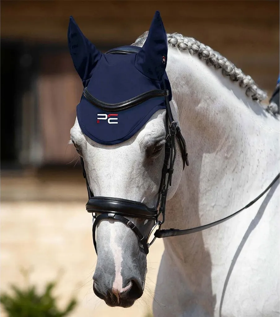 Premier Equine Atlas Cuffia Fly Blu L - Eleganza da Concorso Horse