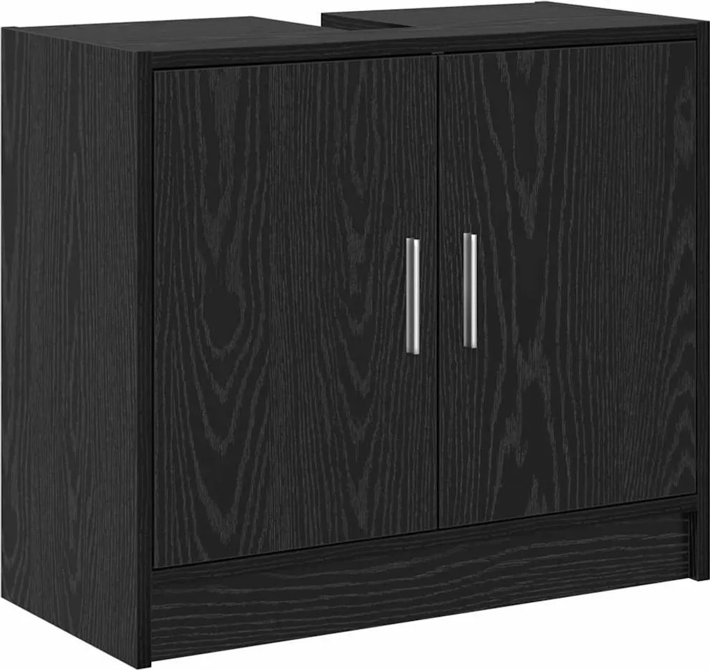 vidaXL Mobile lavabo look rovere nero 63 x 29 x 55 cm