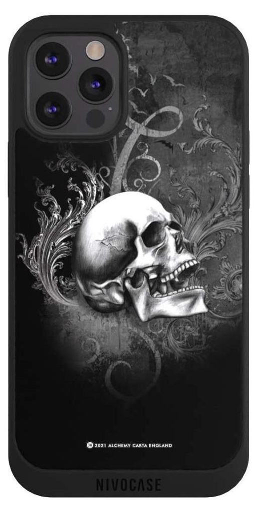 NIVOCASE Handyhülle für Apple iPhone 12 Pro Hülle NIVOpure Case Schwarz Gothic Schädel Totenköpfe