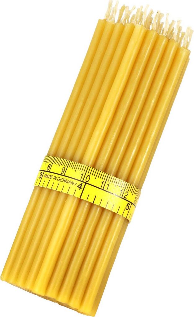 50x Qualität Bienenwachs Dünne Ritual Kerzen Höhe 14cm Produktbild 
