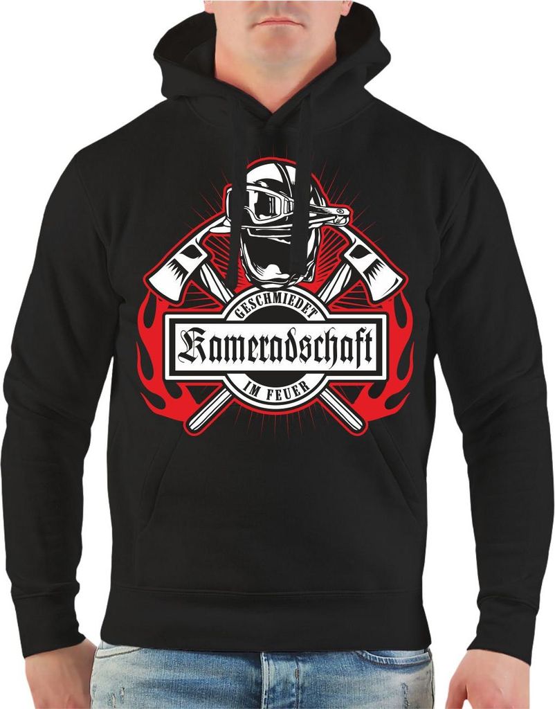 Herren Kapuzenpullover Feuerwehr Kameradschaft geschmiedet im Feuer