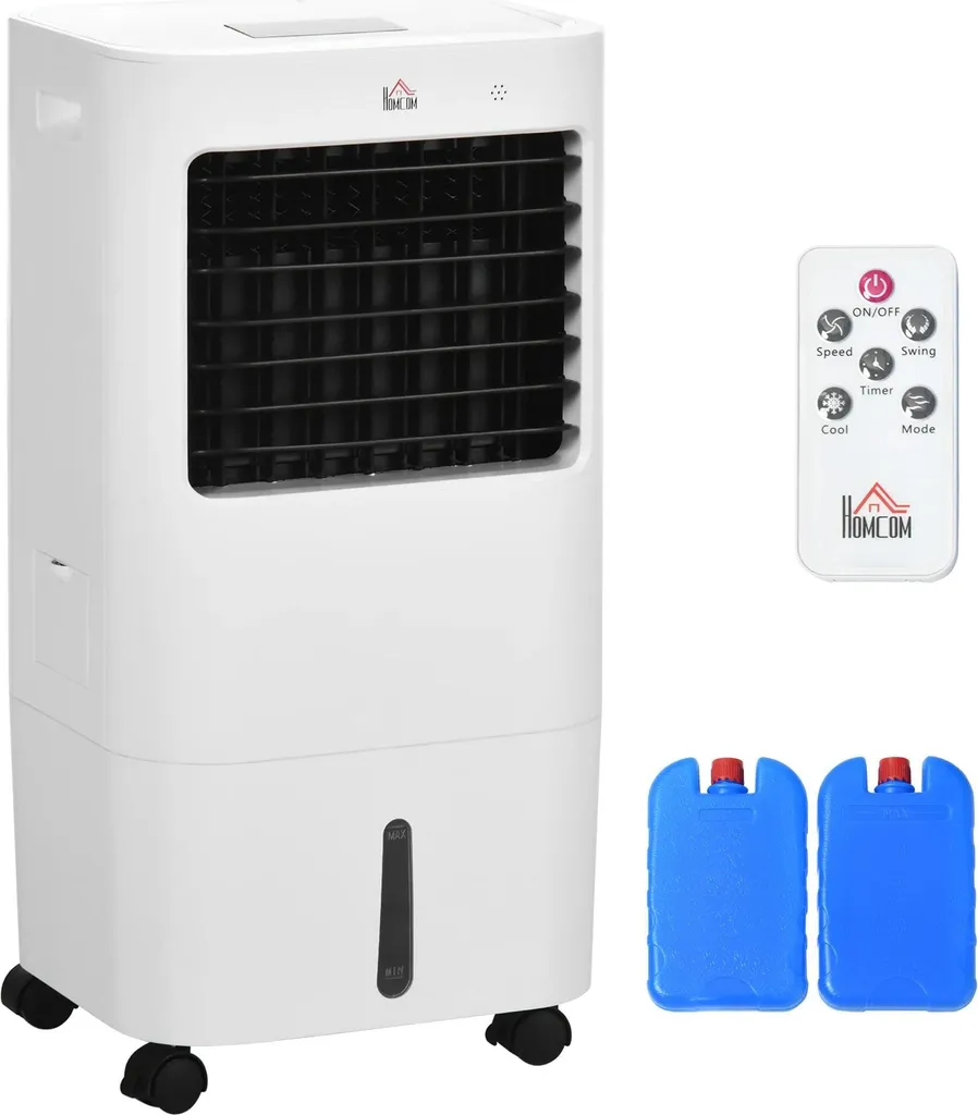 Refroidisseur d'air mobile blanc 3-en-1 avec grand réservoir de 15L
