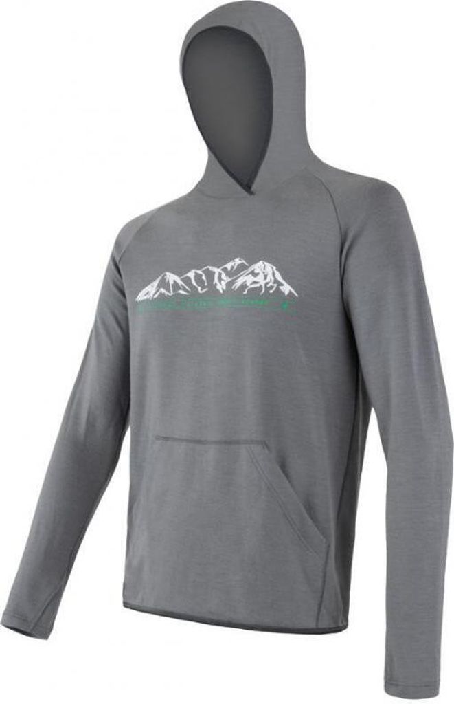 Sweatshirt Sensor Merino Upper Mountains Herren Känguru grau größe S 18200036-00