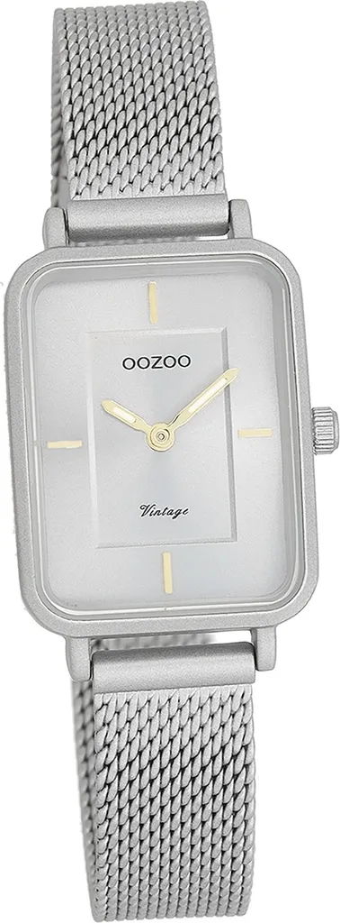 Montre Oozoo Vintage grise pour bureau et soirée en maille métallique