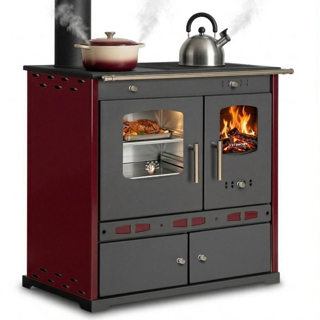 Küchenofen Holzherd ECO LUX INOX, Edelstahlbackfach, Produktbild 