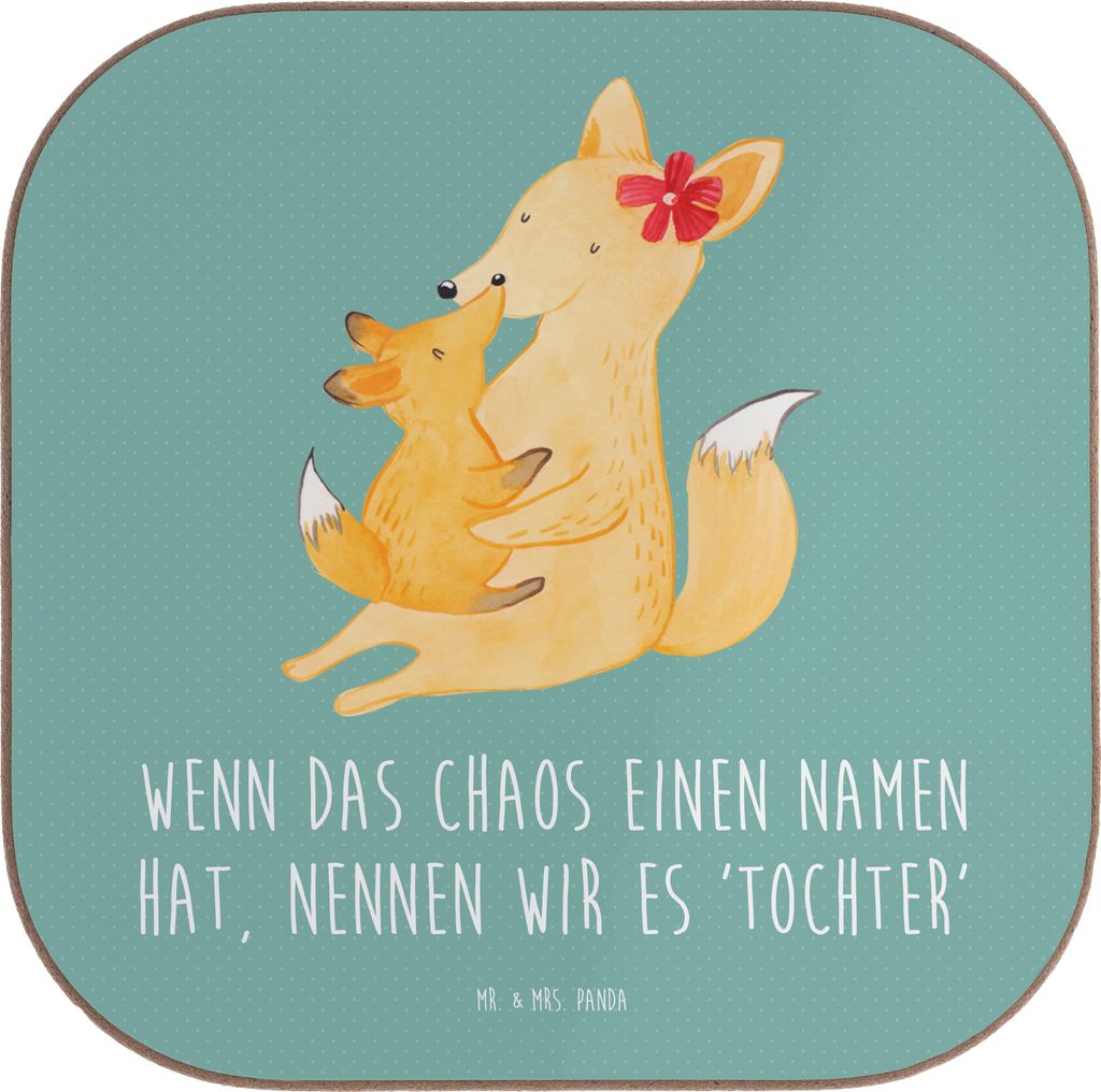 Mr. & Mrs. Panda Untersetzer für Gläser Chaos Tochter - Meeresbrise - Geschenk, Familienleben, Glas, Freude, gläseruntersetzer, Coaster, Familie...