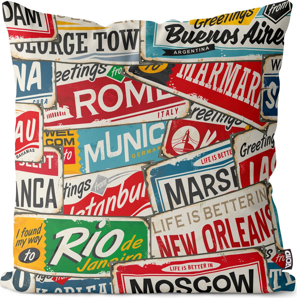 VOID Reisen Aufkleber Koffer Kissenbezug Kissenhülle sofa couch wohnzimmer dekoration wasserfest Outdoor Kissen bezug deko