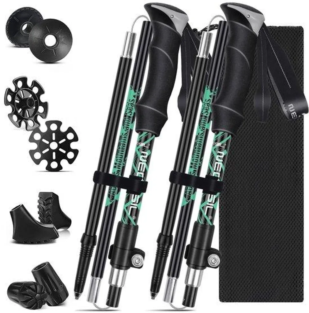Bâtons de randonnée télescopiques 110-125cm en aluminium avec patins