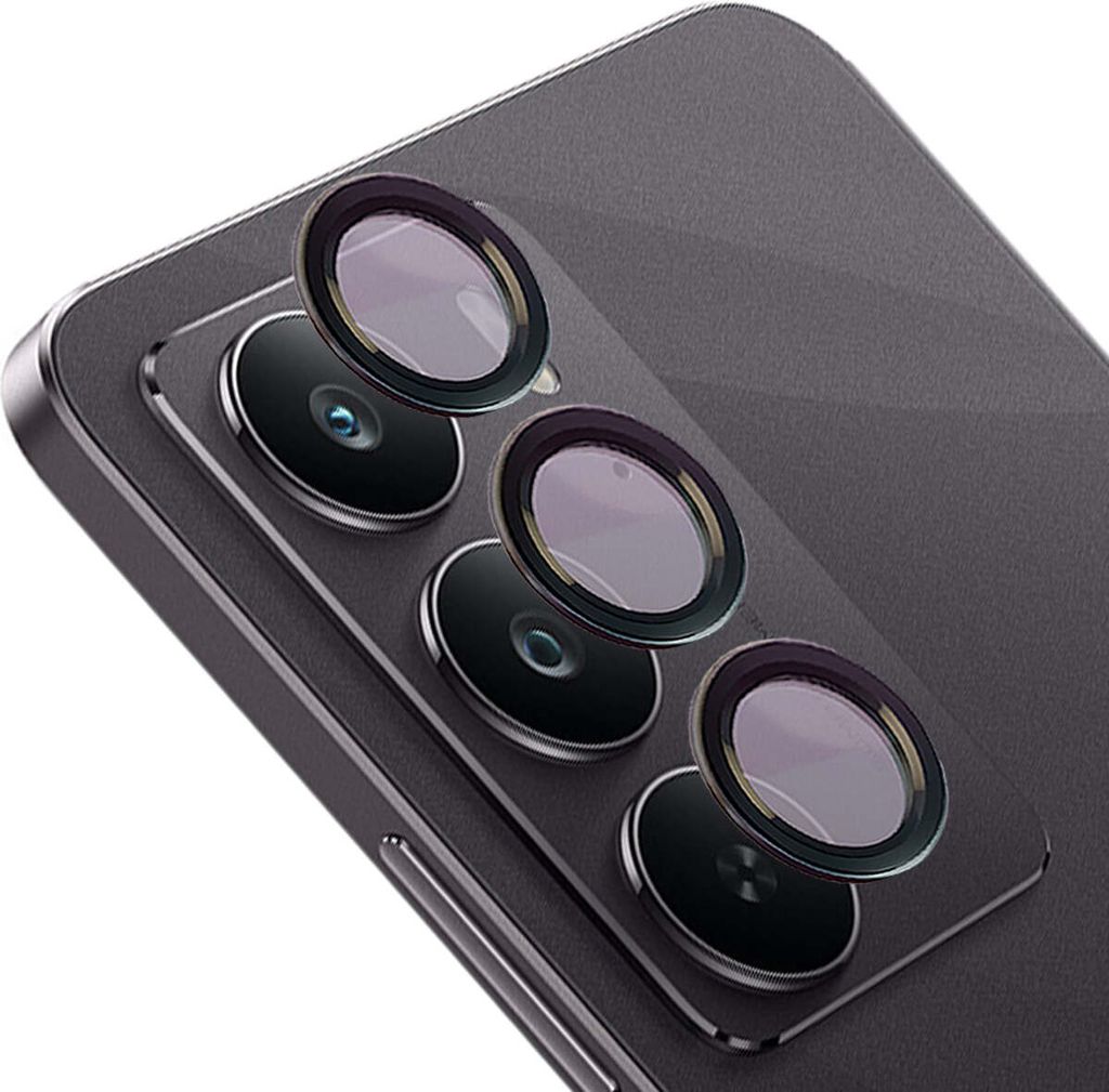 Szkło na aparat Bizon Glass Snap Lens do Realme C75, 1 zestaw, czarna ramka