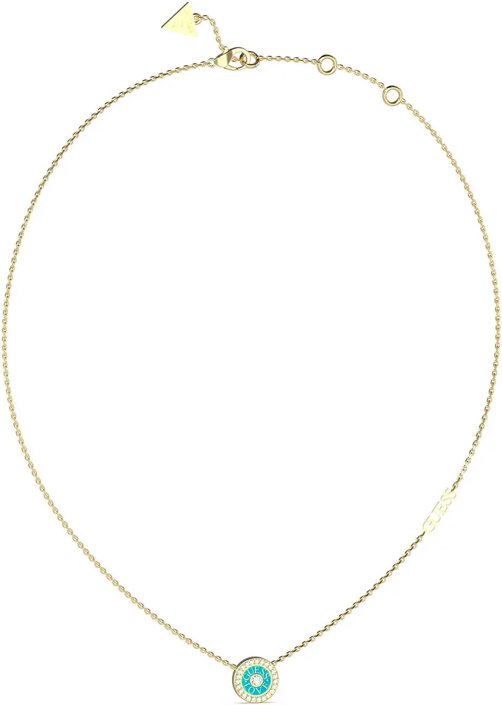 Guess Collana Love JUBN04080JWYGTQT-U Acciaio Oro Turchese