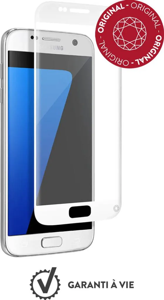 Verre trempé Force Glass Samsung S7 blanc - Anti-rayures et fissures