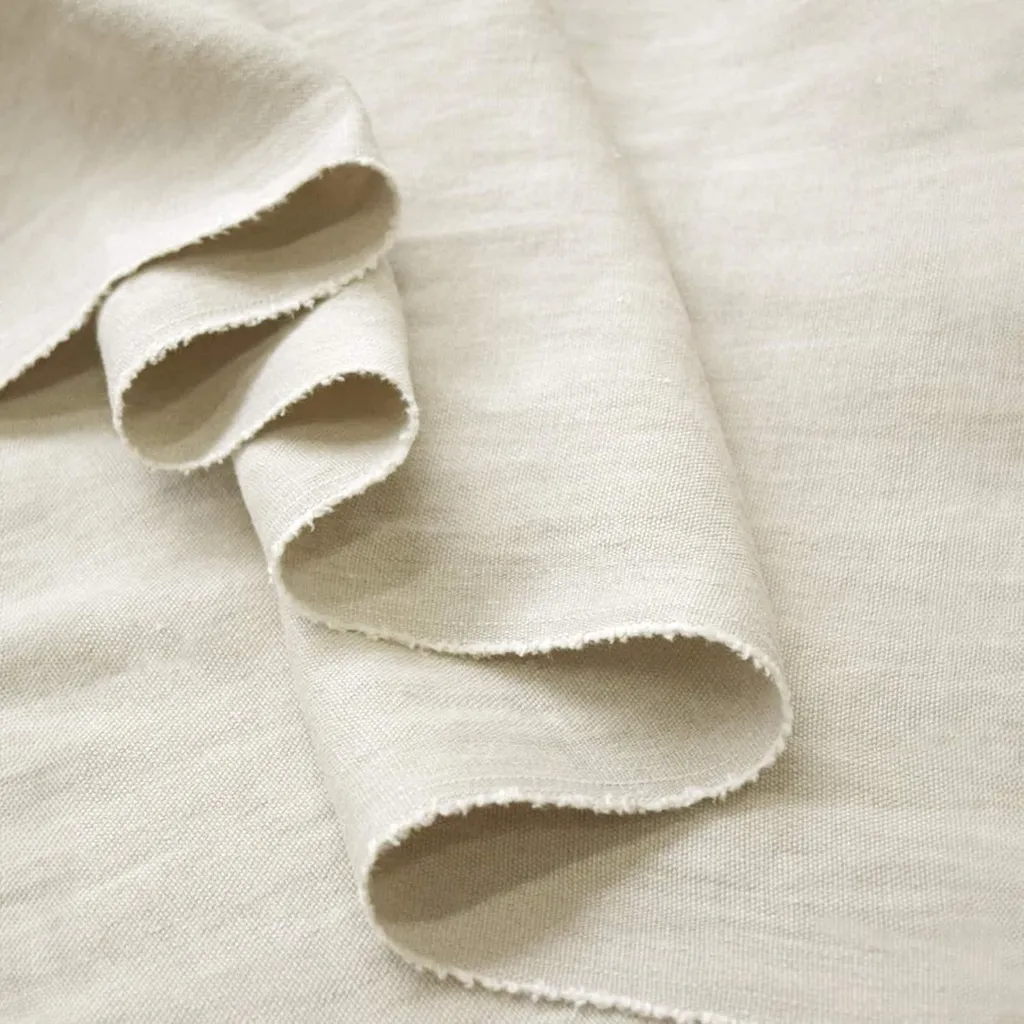 Tissu lin lavé écru fluide et thermorégulateur, coupon 3m Tiny - 2