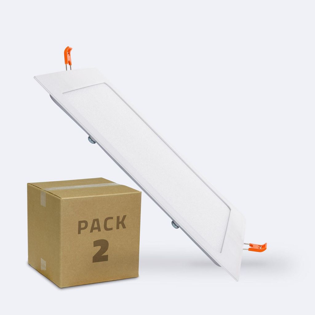LED Einbaustrahler 18W Eckig SuperSlim Ausschnitt 205x205mm 2er-Pack 4000K Neutralweiß