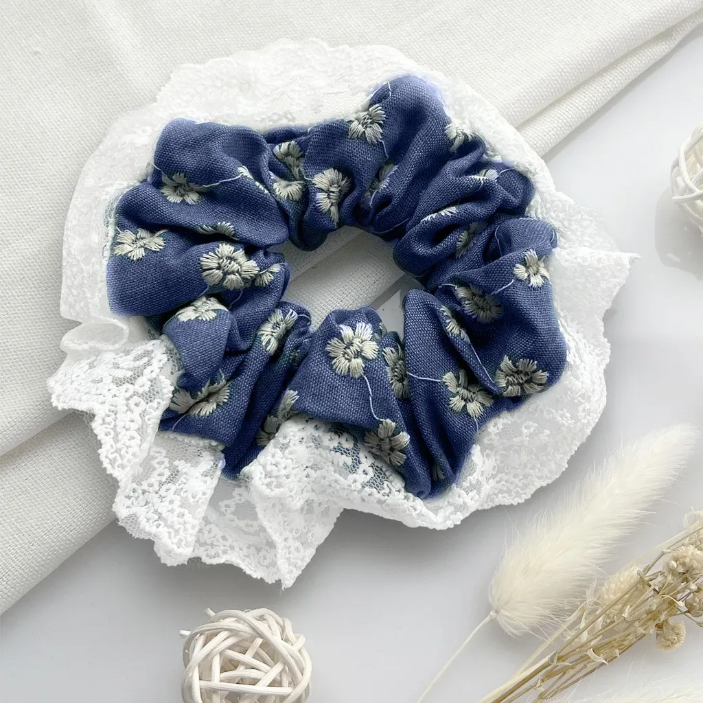 Fascetta Capelli Denim e Pizzo Blu - Accessorio Donna Artigianale 2026