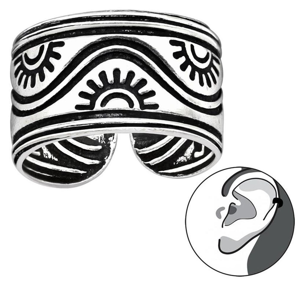 Ear Cuff Ohrklemme Silber 925: Ohrring ohne Loch tragbar Produktbild 