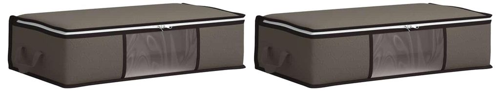 vidaXL Aufbewahrungsbox mit transparentem Seitenfenster 2 pcs Grau