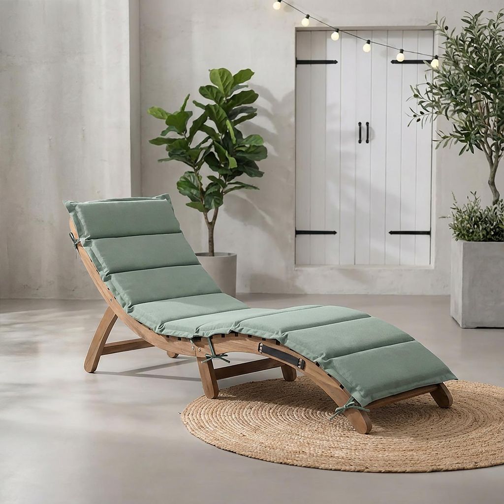 home24 Gartenliege - Akazie Massiv / Webstoff Produktbild 