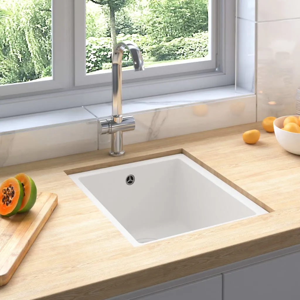 Évier blanc en granit vidaXL idéal pour rénovation de cuisine moderne