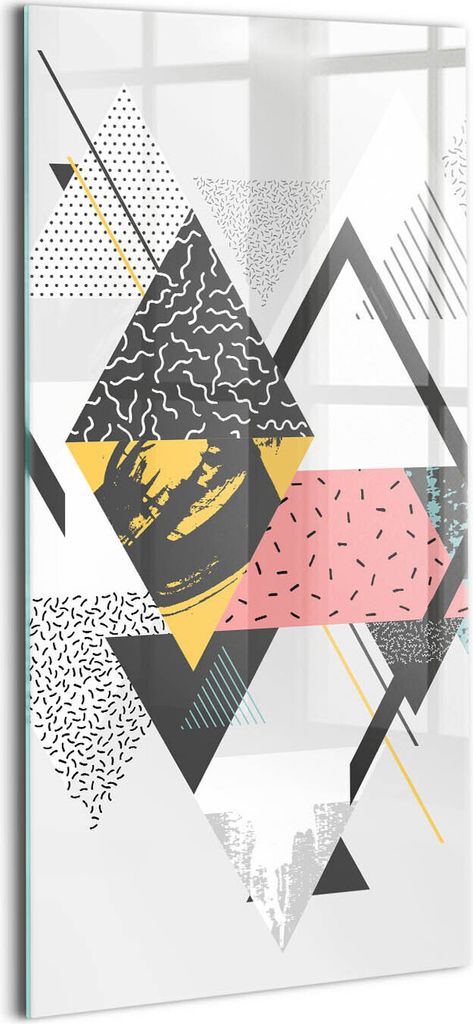 Designer Glasbild - Wandbild - Glas Bild - 50x100 cm - Geometrisches Muster
