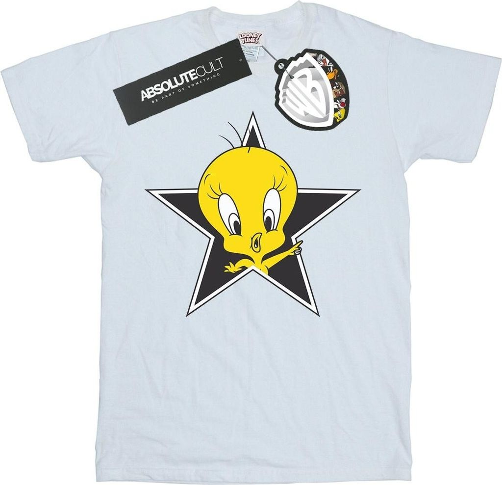Looney Tunes - "Tweety Pie Star" T-Shirt für Damen BI31551 (S) (Weiß)