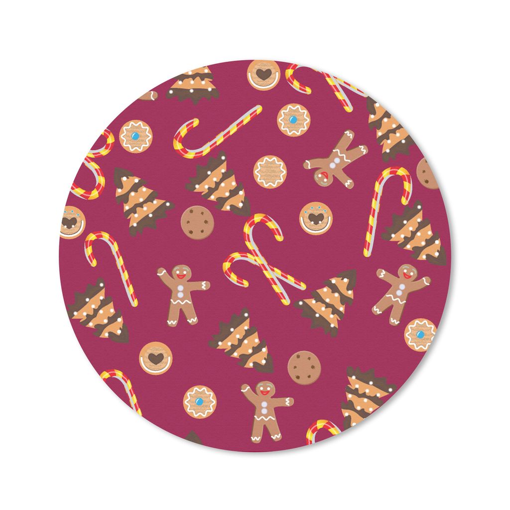 MuchoWow Mauspad Mousepad Weihnachten - Lebkuchen - Schnittmuster 20x20 cm - Mousepads - Maus Mat - Pad - Mausunterlage - Schreibtischmatte