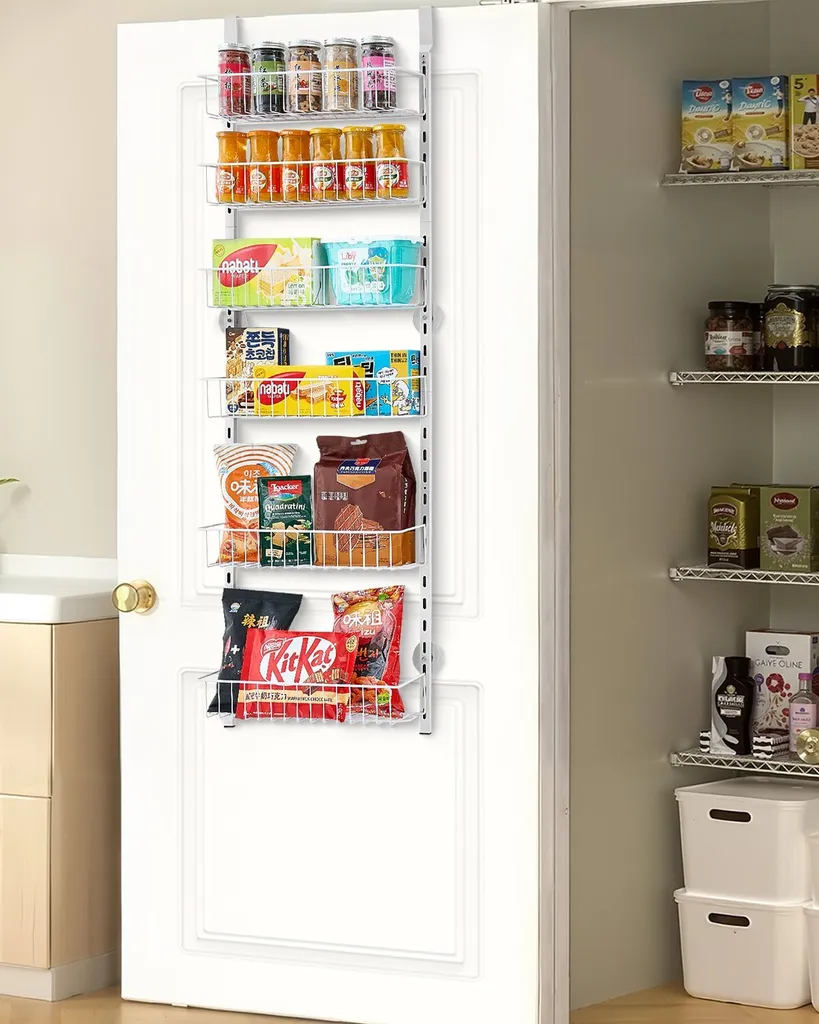 Lonian Kitchen Wrap Organizer Rack, porta dell'armadio/anta dell'armadio/anta della dispensa/cesto portaoggetti appeso a parete per supporto per tagliere, carta stagnola, carta cerata e altro